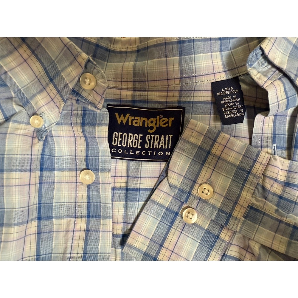 Wrangler George Strait Collection button-up shirt SZ Large Western Rodeo Cowboy